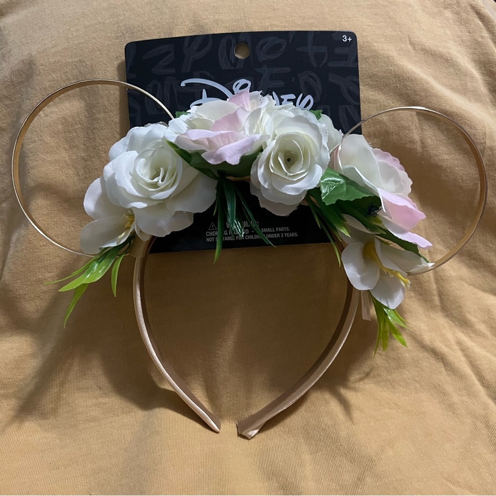 Disney Gold Floral Mouse Ears Headband